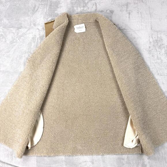 Velvet by Graham Spencer Faux Shearling Vest Suede Sherpa Beige Women M Casual - Picture 8 of 9